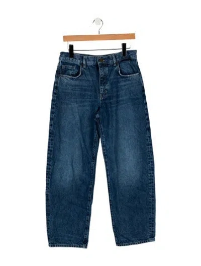 Pre-owned La Ligne Mid-rise Straight Leg Jeans In Blue