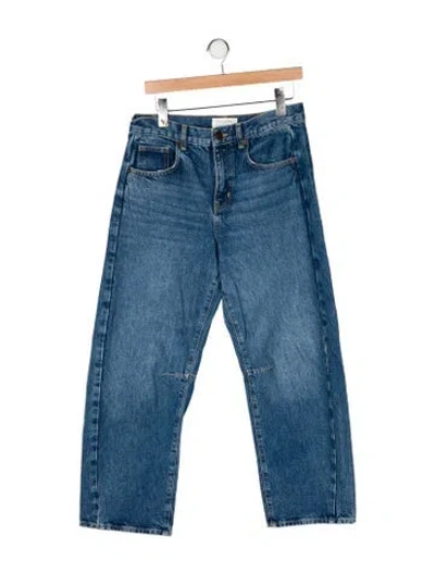 Pre-owned La Ligne Mid-rise Straight Leg Jeans In Blue