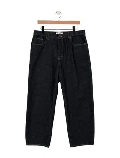Pre-owned La Ligne Mid-rise Straight Leg Jeans In Blue