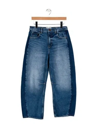 Pre-owned La Ligne Mid-rise Straight Leg Jeans In Blue