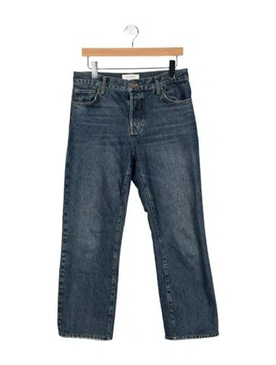 Pre-owned La Ligne Mid-rise Straight Leg Jeans In Blue