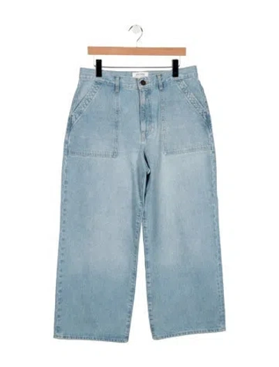 Pre-owned La Ligne Mid-rise Straight Leg Jeans In Blue