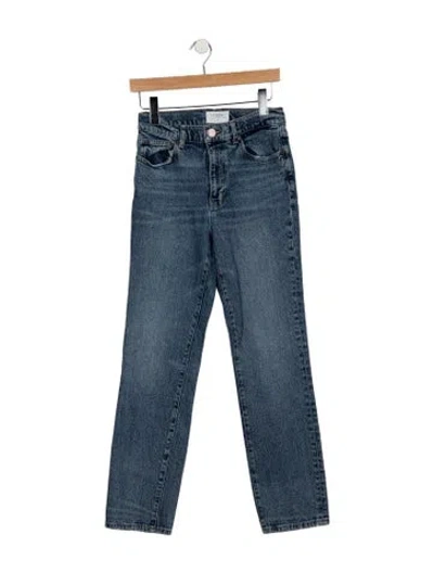 Pre-owned La Ligne Mid-rise Straight Leg Jeans In Blue
