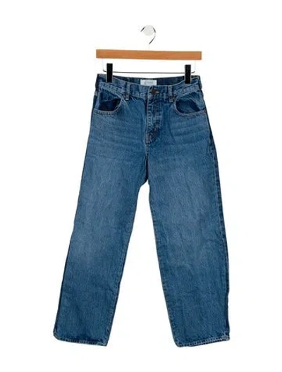 Pre-owned La Ligne Mid-rise Straight Leg Jeans In Blue