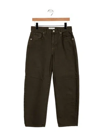 Pre-owned La Ligne Mid-rise Straight Leg Jeans In Green