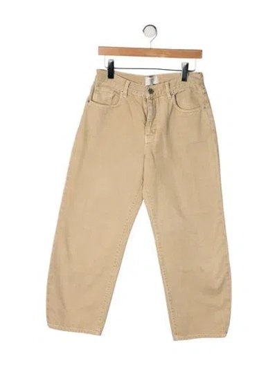 Pre-owned La Ligne Mid-rise Straight Leg Jeans In Neutrals