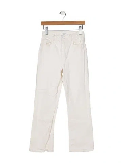 Pre-owned La Ligne Mid-rise Straight Leg Jeans In White