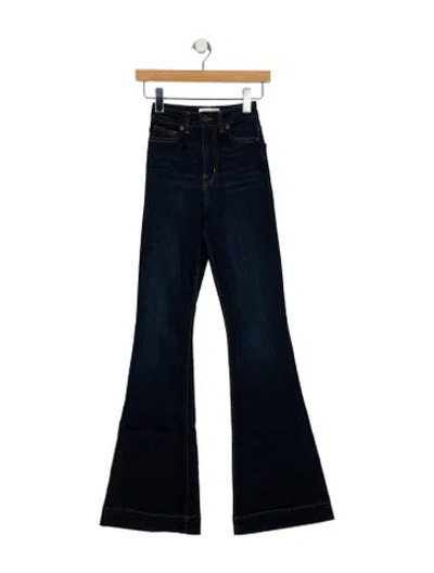 Pre-owned La Ligne Mid-rise Wide Leg Jeans In Blue