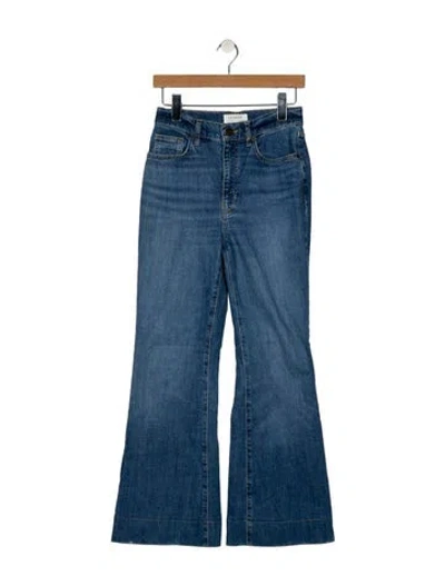 Pre-owned La Ligne Mid-rise Wide Leg Jeans In Blue