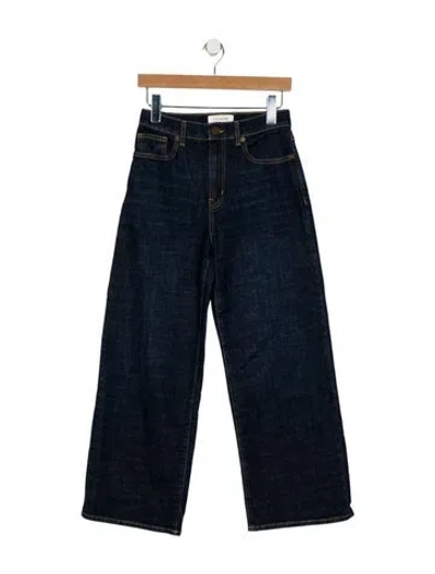 Pre-owned La Ligne Mid-rise Wide Leg Jeans In Blue