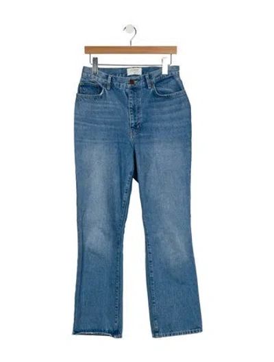 Pre-owned La Ligne Mid-rise Wide Leg Jeans In Blue