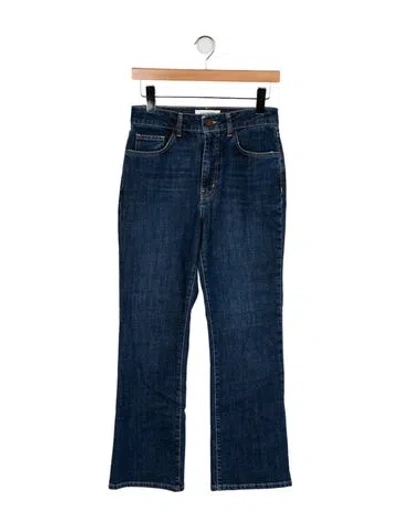 Pre-owned La Ligne Mid-rise Wide Leg Jeans In Blue
