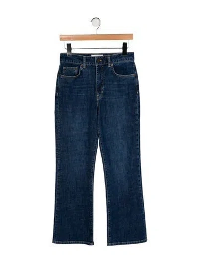 Pre-owned La Ligne Mid-rise Wide Leg Jeans In Blue
