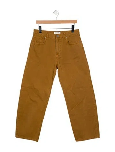 Pre-owned La Ligne Mid-rise Wide Leg Jeans In Brown