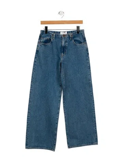 Pre-owned La Ligne Mid-rise Wide Leg Jeans W/ Tags In Blue