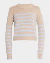 La Ligne Mini Marin Striped Sweater In Tan  Light Blue