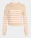 La Ligne Mini Marina Striped Cotton Sweater In Tan/blush