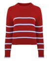 La Ligne Mini Marin Sweater Dark Red Light Blue In Red
