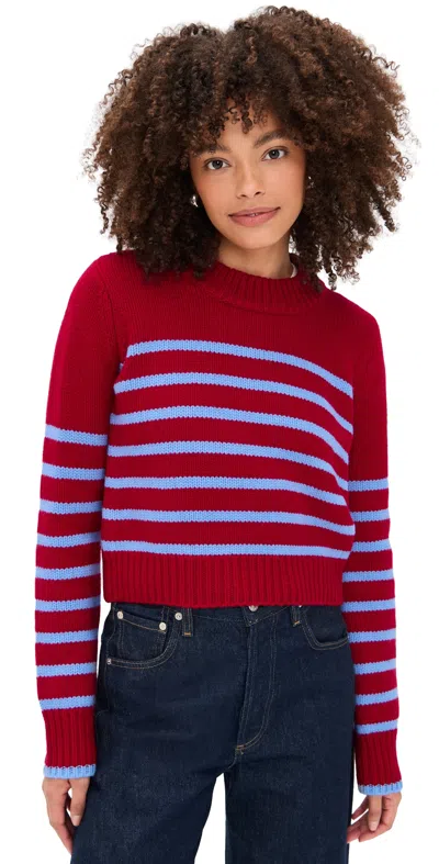 La Ligne Mini Marin Sweater Dark Red/light Blue