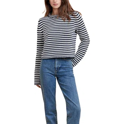 La Ligne Mini Marina Fine Stripe Sweater In Black