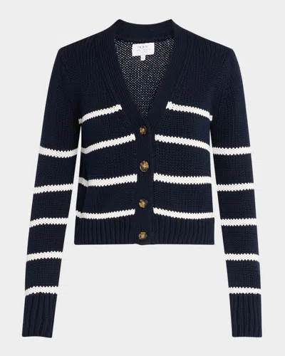 La Ligne Mini Marina Striped Cardigan In Blue