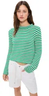 La Ligne Mini Marina Sweater Fine Stripe Kelly Green