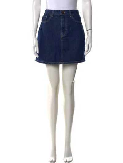 Pre-owned La Ligne Mini Skirt In Blue
