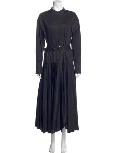 Pre-owned La Ligne Mock Neck Long Dress In Blue