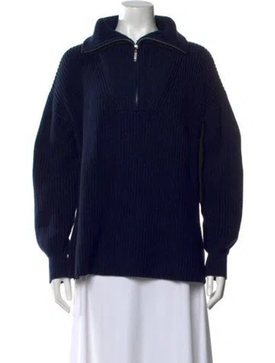 Pre-owned La Ligne Mock Neck Sweater In Blue