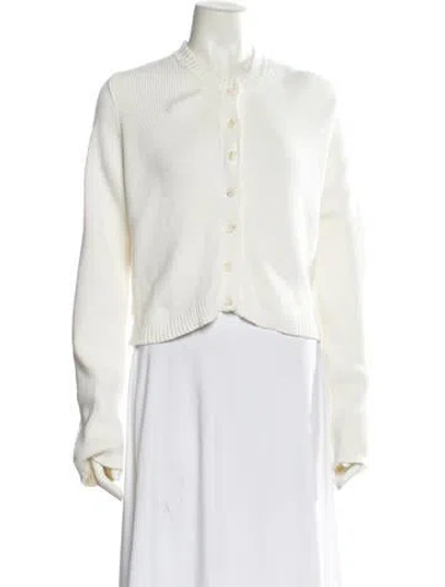 Pre-owned La Ligne Mock Neck Sweater In White