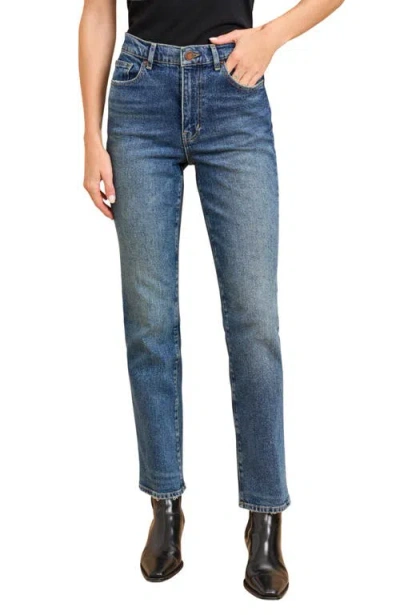 La Ligne Molly Stretch High-rise Straight Jean In Blue