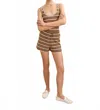 La Ligne Nyc Leo Short In Tan/cream In Brown