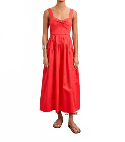 La Ligne Nyc Marceline Midi Dress In Poppy In Red