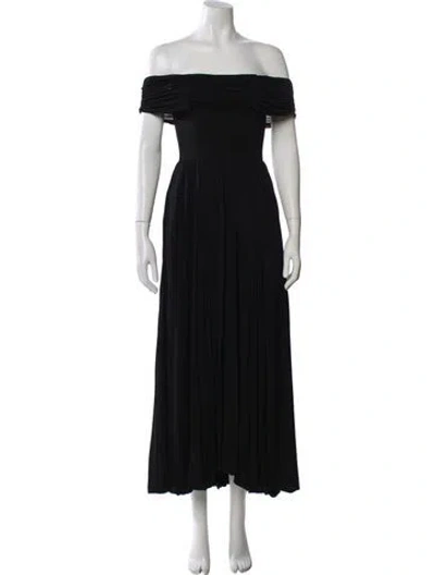 Pre-owned La Ligne Off-the-shoulder Long Dress In Black