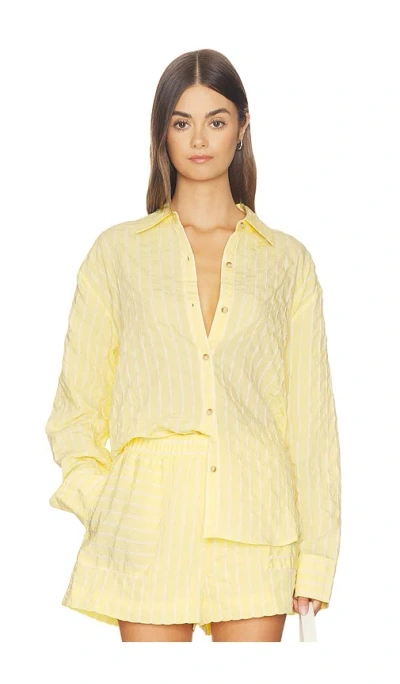 La Ligne Oversized Button Down Shirt In Yellow