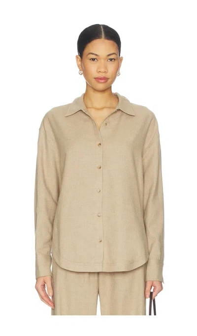 La Ligne Oversized Flannel Shirt In Brown