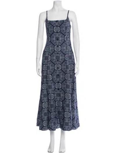 Pre-owned La Ligne Paisley Print Long Dress In Blue