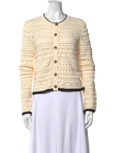 Pre-owned La Ligne Patterned Open Front Sweater W/ Tags In Neutrals