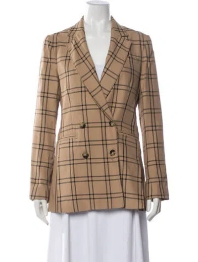 Pre-owned La Ligne Plaid Print Blazer In Brown