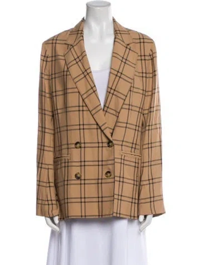 Pre-owned La Ligne Plaid Print Blazer In Neutral