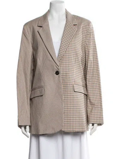 Pre-owned La Ligne Plaid Print Blazer In Neutral