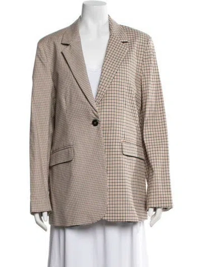 Pre-owned La Ligne Plaid Print Blazer In Neutral
