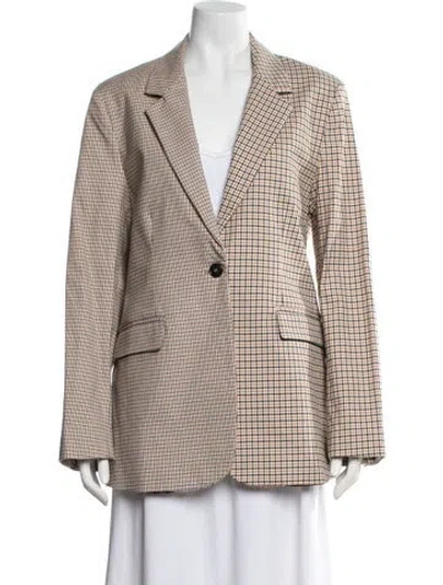 Pre-owned La Ligne Plaid Print Blazer In Neutral