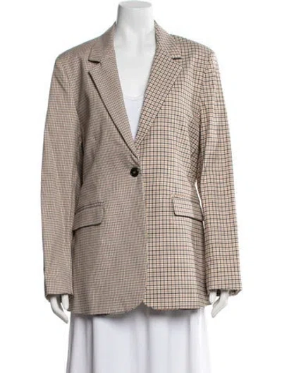 Pre-owned La Ligne Plaid Print Blazer In Neutral