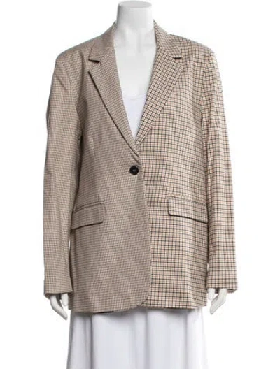Pre-owned La Ligne Plaid Print Blazer In Neutral