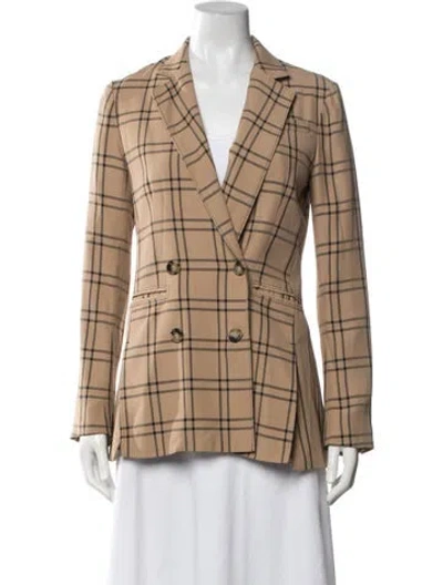 Pre-owned La Ligne Plaid Print Blazer In Neutrals