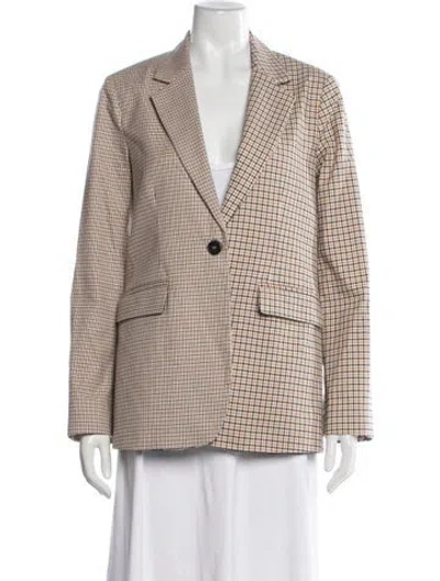 Pre-owned La Ligne Plaid Print Blazer In Neutrals