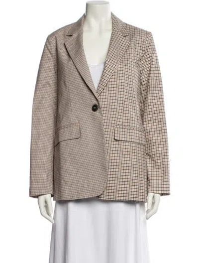 Pre-owned La Ligne Plaid Print Blazer W/ Tags In Neutral