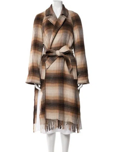 Pre-owned La Ligne Plaid Print Coat In Neutrals