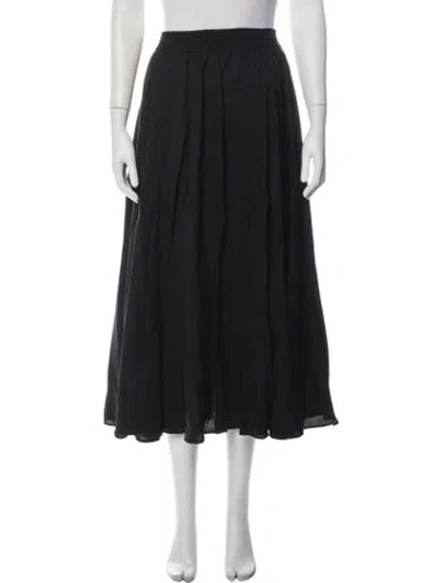 Pre-owned La Ligne Pleated Accents Long Skirt In Black